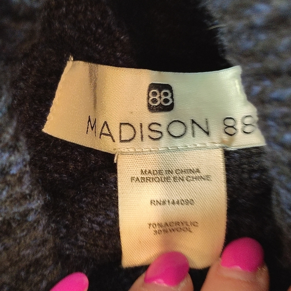 Madison 88 Onesize Cowl Neck Sweater Poncho Sleeveless BOHO COTTAGE CORE TWEE - Picture 2 of 7